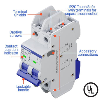 25A 2 Pole Miniature Circuit Breaker C Curve
