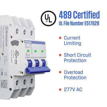 50A 3 Pole Miniature Circuit Breaker C Curve