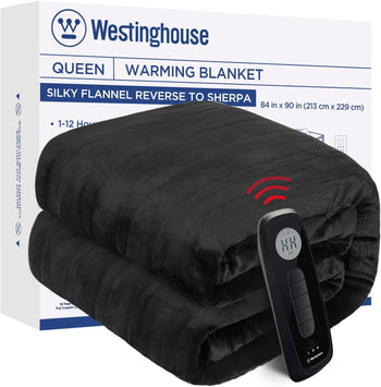 Electric Heated Flannel Blanket, Queen 84