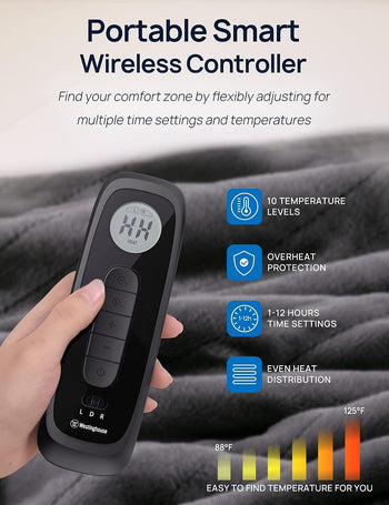 Electric Heated Flannel & Sherpa Blanket, Queen 84