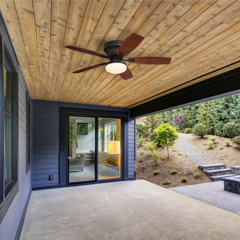 Contempra 52-Inch Indoor/Outdoor Ceiling Fan with LED Light Fixture, Black-Bronze