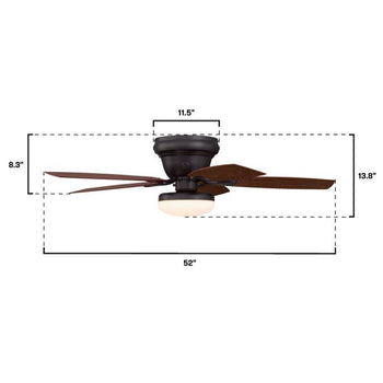 Contempra 52-Inch Indoor/Outdoor Ceiling Fan with LED Light Fixture, Black-Bronze