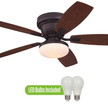 Contempra 52-Inch Indoor/Outdoor Ceiling Fan with LED Light Fixture, Black-Bronze