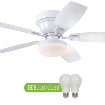 Contempra 52-Inch Indoor/Outdoor Ceiling Fan with LED Light Fixture, Matte White