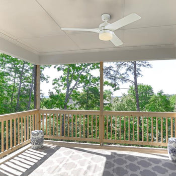 Alta Vista 52-Inch Indoor/Outdoor Ceiling Fan with Dimmable LED Light, Matte White