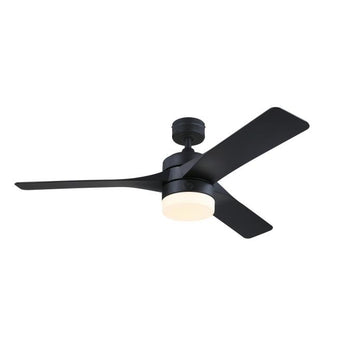 Alta Vista 52-Inch Indoor/Outdoor Ceiling Fan, Dimmable LED Light Fixture with Color Temperature Selection, Matte Black