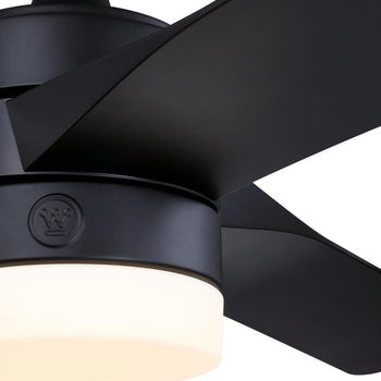 Alta Vista 52-Inch Indoor/Outdoor Ceiling Fan, Dimmable LED Light Fixture with Color Temperature Selection, Matte Black