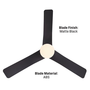 Alta Vista 52-Inch Indoor/Outdoor Ceiling Fan, Dimmable LED Light Fixture with Color Temperature Selection, Matte Black