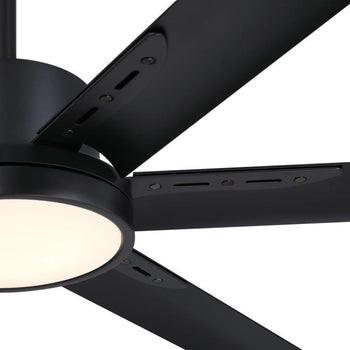 Hudson Yards 80-Inch Indoor/Outdoor Ceiling Fan with Dimmable LED, Matte Black