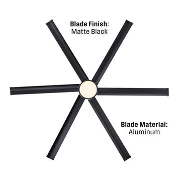 Hudson Yards 80-Inch Indoor/Outdoor Ceiling Fan with Dimmable LED, Matte Black
