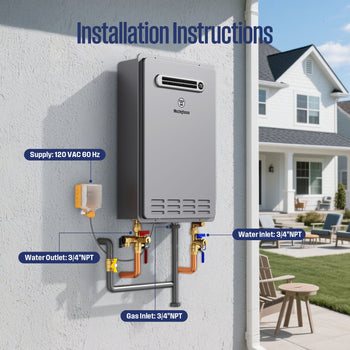 Apolo Performance Tankless Outdoor Propane Water Heater 180,000 BTU