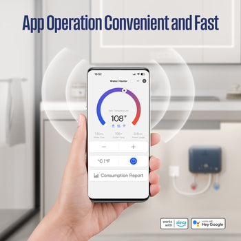 3.5KW Mini Electric Tankless Water Heater, Deep Blue