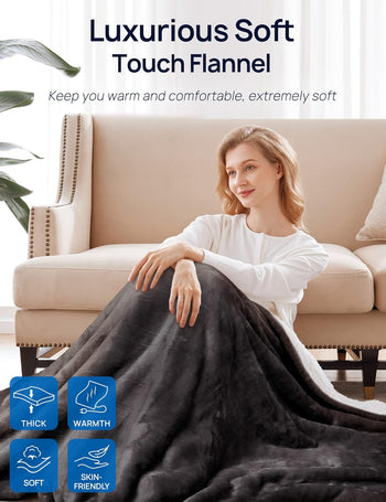 Electric Heated Throw with Foot Pocket 50