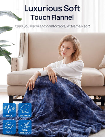 Electric Heated Faux Fur Blanket 50