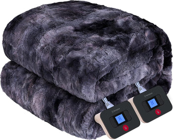 Electric Heated Faux Fur Blanket 84 x 90