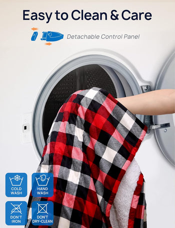 Electric Heated Sherpa Plaid Blanket 100