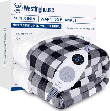 Electric Heated Sherpa Plaid Blanket 50