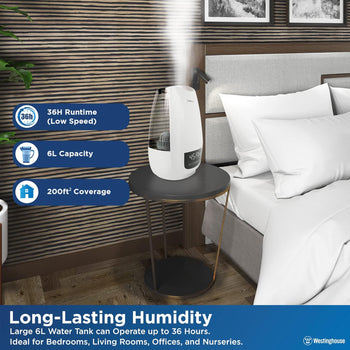 Digital Cool Mist Ultrasonic Humidifier 6L Top Fill