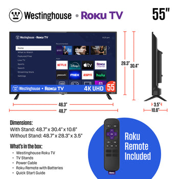 55″ 4K Ultra HD Smart Roku TV with HDR