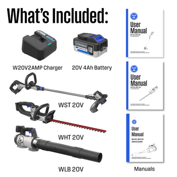 Cordless 20V Leaf Blower/Hedge Trimmer/String Trimmer Kit