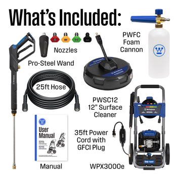 WPX3000eM Electric Pressure Washer Kit