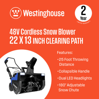 WSnow22T (Tool Only) 48V Cordless Snow Blower
