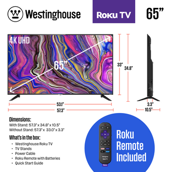 65″ 4K Ultra HD Smart Roku TV with HDR