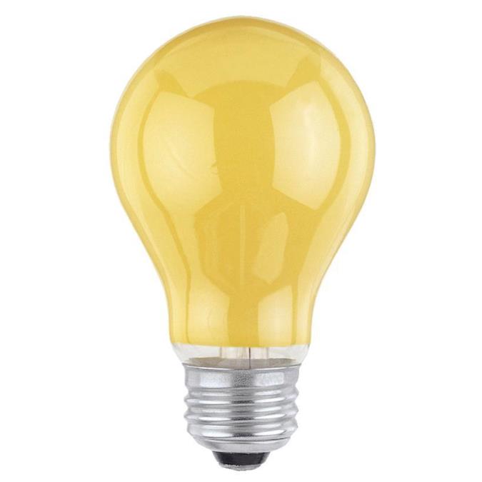 60 Watt A19 Incandescent Bug Yellow E26 (Medium) Base, 120 Volt, Box