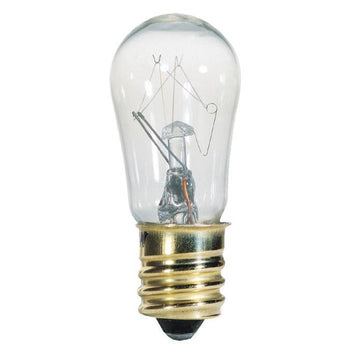 6 Watt S6 Incandescent Clear E12 (Candelabra) Base, 130 Volt, Box