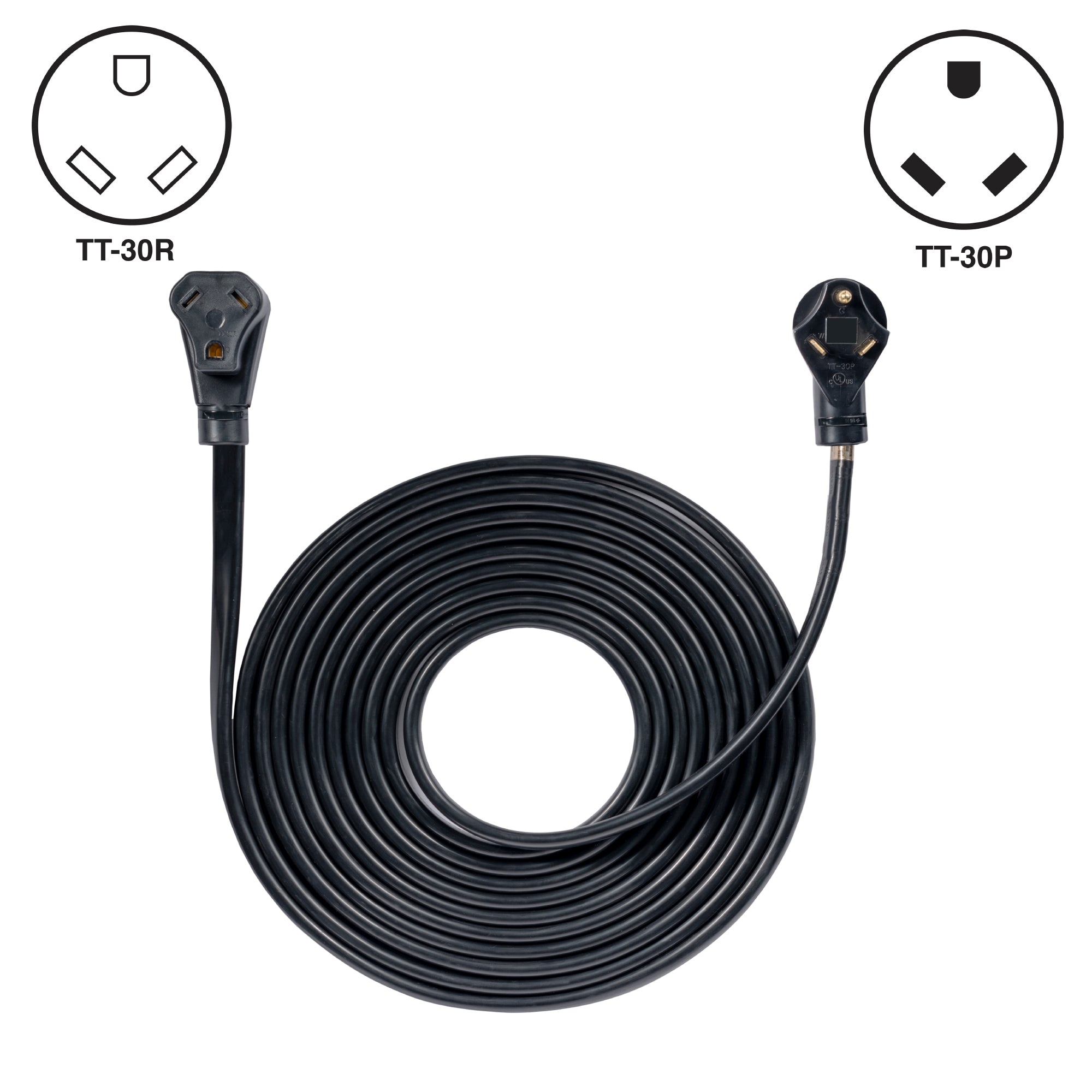 thumbnail image 2 of 30A Generator Extension Cord 25FT – 125V NEMA L14-30P To 5-20R, Copper Wire 2 of 2