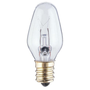 7 Watt C7 Incandescent Clear E12 (Candelabra) Base, 120 Volt, Card (4-Pack)