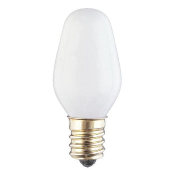 7 Watt C7 Incandescent White E12 (Candelabra) Base, 120 Volt, Card (4-Pack)