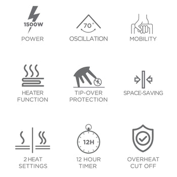 35” 2 In 1 Digital Heater + Tower Fan