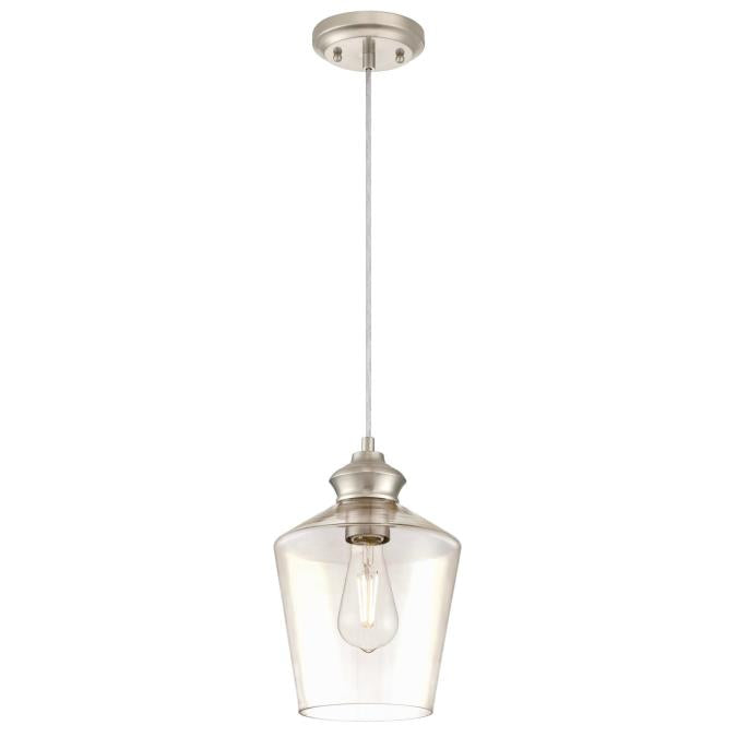 Ramsey One-Light Indoor Mini Pendant, Brushed Nickel Finish