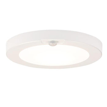 6-Inch 7-Watt LED Indoor Flush Mount Ceiling Light Fixture with Motion Sensor Light, White Finish