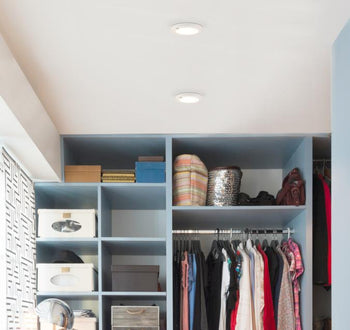 6-Inch 7-Watt LED Indoor Flush Mount Ceiling Light Fixture with Motion Sensor Light, White Finish