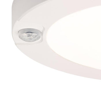 6-Inch 7-Watt LED Indoor Flush Mount Ceiling Light Fixture with Motion Sensor Light, White Finish