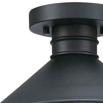 Watts Creek 11-Inch One-Light Outdoor Semi-Flush Mount Ceiling Fixture, Textured Black Finish, Dark Sky Friendly