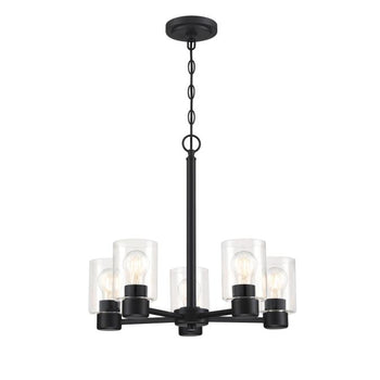 Sylvestre Five-Light Indoor Chandelier, Matte Black Finish
