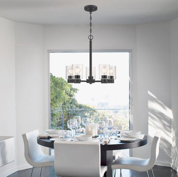 Sylvestre Five-Light Indoor Chandelier, Matte Black Finish