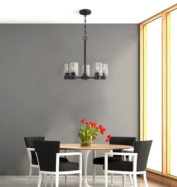Sylvestre Five-Light Indoor Chandelier, Matte Black Finish