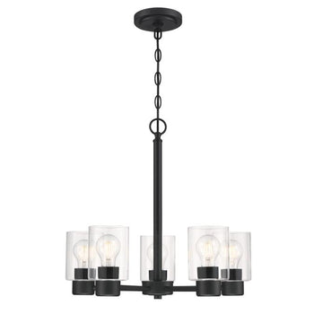 Sylvestre Five-Light Indoor Chandelier, Matte Black Finish