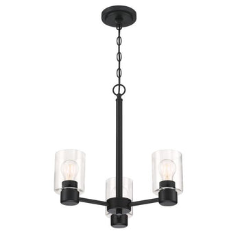 Sylvestre Three-Light Indoor Chandelier, Matte Black Finish