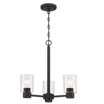 Sylvestre Three-Light Indoor Chandelier, Matte Black Finish