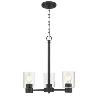 Sylvestre Three-Light Indoor Chandelier, Matte Black Finish