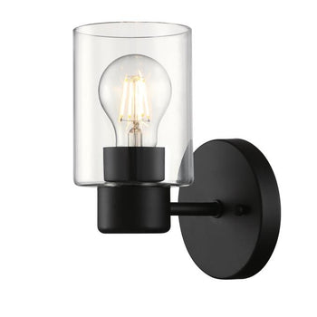 Sylvestre One-Light Indoor Wall Fixture, Matte Black Finish