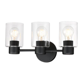 Sylvestre Three-Light Indoor Wall Fixture, Matte Black Finish