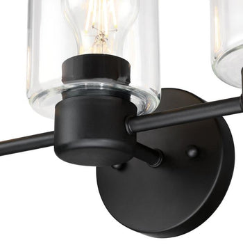 Sylvestre Three-Light Indoor Wall Fixture, Matte Black Finish