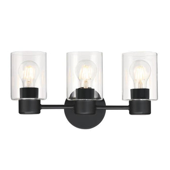 Sylvestre Three-Light Indoor Wall Fixture, Matte Black Finish