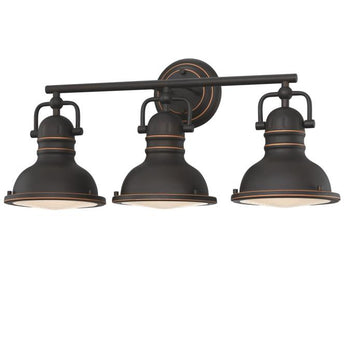 Boswell Three-Light Indoor Wall Fixture, Oil-Rubbed Bronze Finish with Highlights